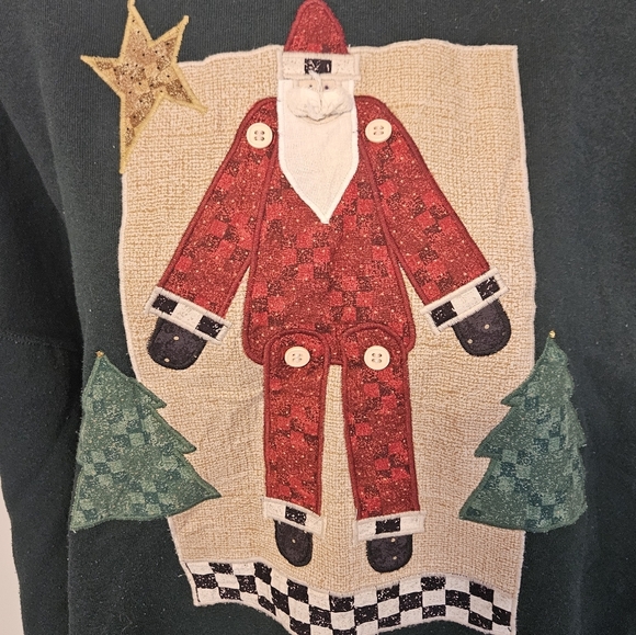 Santa Sweatshirt By Sugar Ridge Creations XXL EUC - Picture 2 of 6